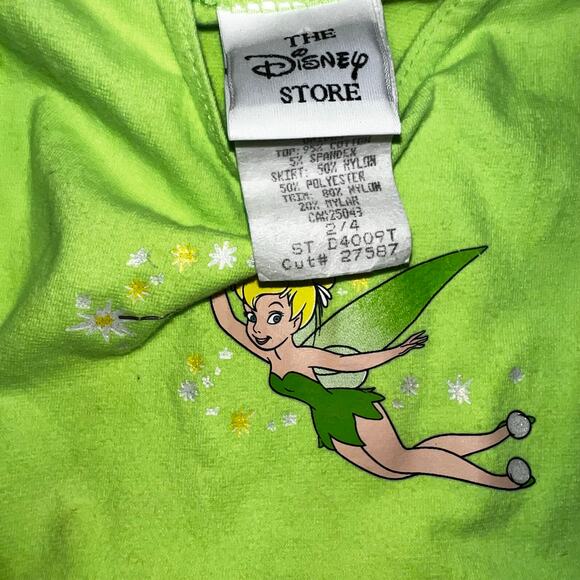 Vintage Disney Store neon green tinker Bell costume dress up tulle dress sz 2/4 - Picture 2 of 6